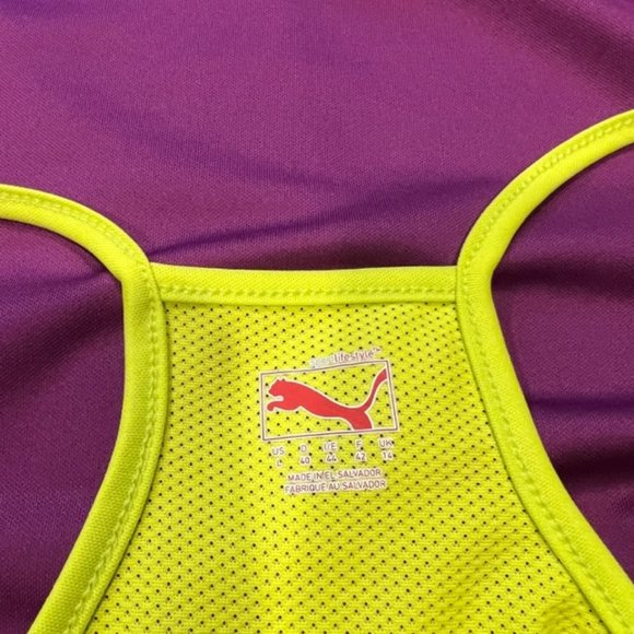 Puma Purple & Yellow Spaghetti Strap Top Size Large - Picture 8 of 8